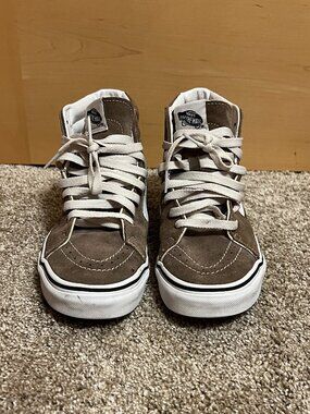 Vans Men's Brown Suede Old Skool High Top Sneakers: Men's 6 / Women's 7.5